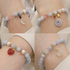 Blue Crystal Charm Bracelet with Gourd, Lotus Pod or Heart