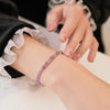 Faceted Natural Amethyst Bead Bracelet 6mm