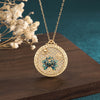 Gold-Tone Imitation Jade Peace Buckle Necklace, Chinese Style Pendant