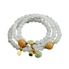 Multi-layer White and Yellow Jade Bracelet with Gourd Charm