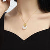 Gold Camellia Peace Buckle Necklace for Women