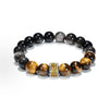 Natural Stone Bead Bracelet with Gold-Tone Charm