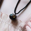 Ebony Wood Cat Necklace with Blue, Yellow or Heterochromic Eyes
