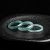 Natural Jade Ring Blue Water Ice Variety Polished Stone Band