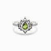 Silver Lotus Zircon Blessing Protection Ring