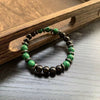 Malachite Glass Bead Bracelet, Handmade Stretch Style