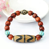 Nine-Eye Dzi Bead Black Agate Bracelet