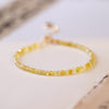Yellow Citrine Crystal Bead Bracelet with Heart Charm