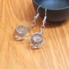 Dried Flower Glass Earrings, Handmade Floral Drop Jewelry