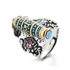 Rotatable Mantra Ring with Garuda and Six Syllables