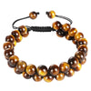 Natural Tiger Eye Black Magnetite Double Row Beads Bracelet