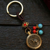 Chinese Zodiac Brass Keychain with Eight Guardian Buddhas