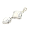Geometric Double Stone Pendant Necklace with Polished Crystal