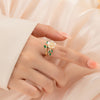 Flower Leaves Happiness Wealth Adjustable Ring