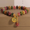 Colorful Tourmaline Bracelet with Rabbit Charm