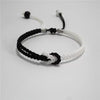 Handmade Black and White Braided Couple Bracelet