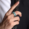 Natural Jade Om Mani Padme Hum Carved Prosperity Ring