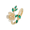 Flower Leaves Happiness Wealth Adjustable Ring