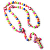 Children's Cross Necklace, Colorful Resin Beads