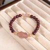 Garnet and Strawberry Quartz Pixiu Bracelet, Handmade