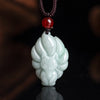 Natural Jade Nine Tailed Fox Pendant Necklace