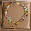 Adjustable Crystal Chip Bracelet with Gold-Tone Chain