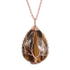 Tree of Life Crystal Necklace Pendant Copper Wire Wrapped
