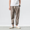 Men's Linen Blend Pants with Drawstring and Pockets