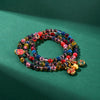 Colorful Candy Agate Swallowing Beast Family Strength Charm Triple Wrap Bracelet