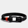 Titanium Steel U-Shaped Shackle Bracelet, Handwoven Rope