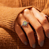 Silver Lotus Zircon Blessing Protection Ring
