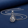 Koi Fish Water Drop Necklace, Pure Tin Pendant on Titanium Steel Box Chain