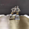 Tibetan Copper Vajra and Bell Pendant with Engraved Mantra