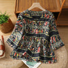 Women's Cotton V-Neck Printed Short Sleeve Shirt