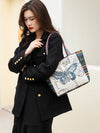 Embroidered Canvas Tote Bag with Elephant or Butterfly Design