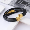 Simple Design Titanium Steel Leather Luck Bracelet