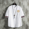 Men's Linen Blend Half Sleeve Chinese Tang Suit Shirt