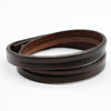 Two-Tone Leather Wrap Bracelet with Gold-Tone Studs