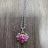 Pink Lotus Flower Necklace Copper Pendant with Chain Options
