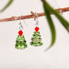 Christmas Tree Drop Earrings with Red Bead Top