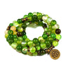 108 Mala Beads Bracelet Natural Stone Lotus Charm