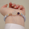 Blue Crystal Charm Bracelet with Gourd, Lotus Pod or Heart