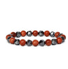 Faceted Stone Bead Bracelet with Hematite, 8mm