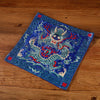 Embroidered Tea Mat, Square Coaster with Dragon Phoenix