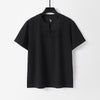 Men's Linen Blend V-Neck T-Shirt with Frog Button