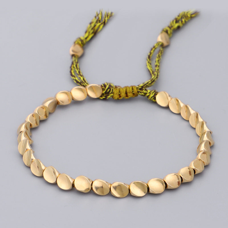 Copper Beads Luck Bracelet with Adjustable Cord