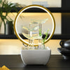Desktop Water Fountain, Stainless Steel Cascading Decor