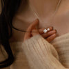 Shell Pearl Necklace, Gold-Tone Copper Pendant