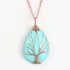 Tree of Life Crystal Necklace Pendant Copper Wire Wrapped