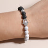 Hamsa Hand Lava Rock Bracelet with Natural Stone Beads
